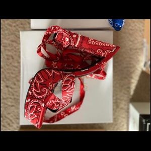 Red-Bandana tie up heels